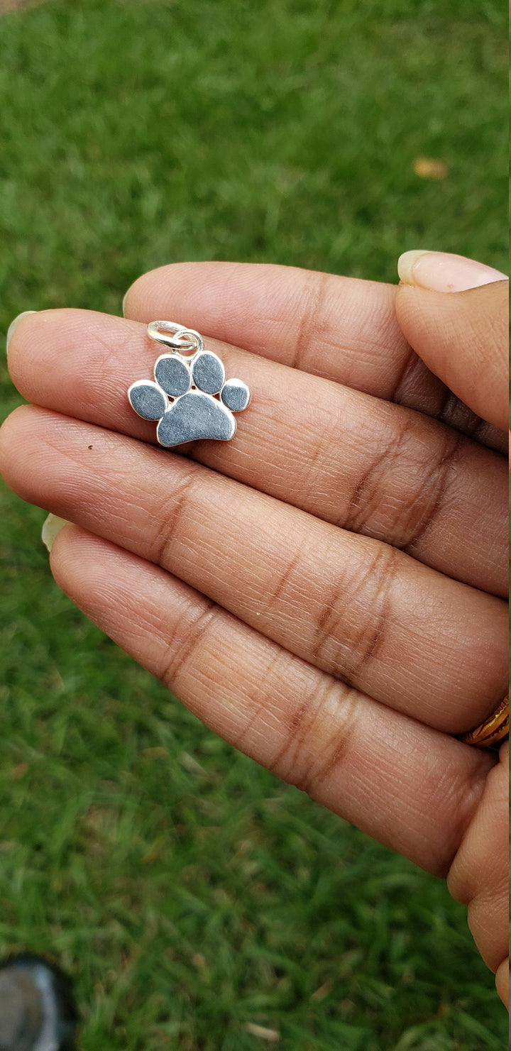 Silver Dog Paw necklace