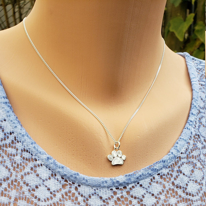 Silver Dog Paw necklace