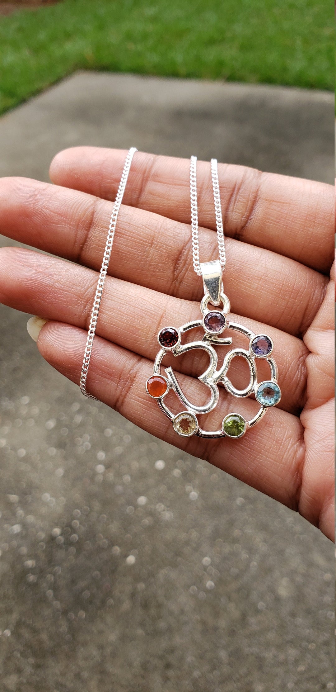 Silver OM Chakra  pendent