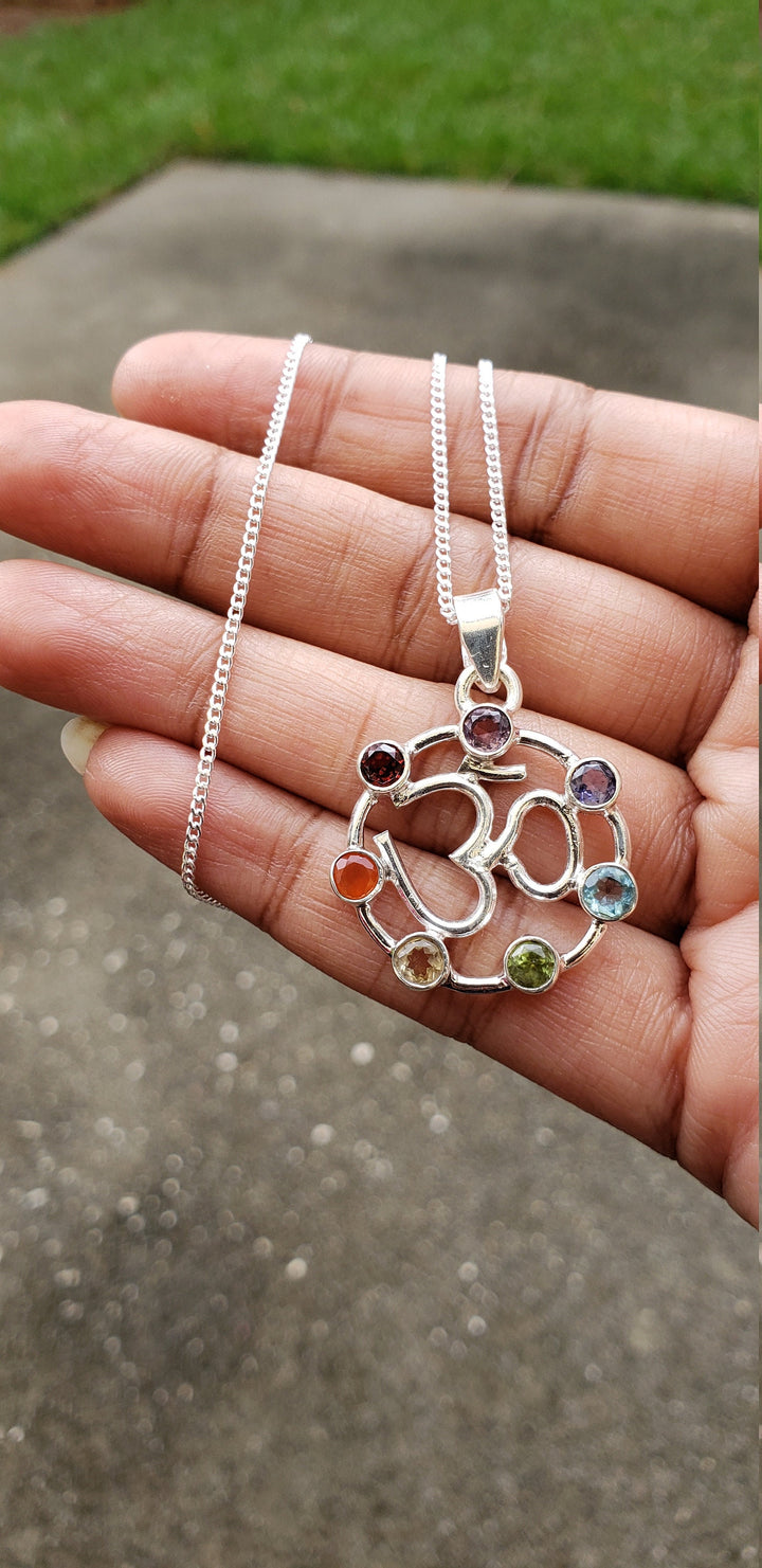 Silver OM Chakra  pendent