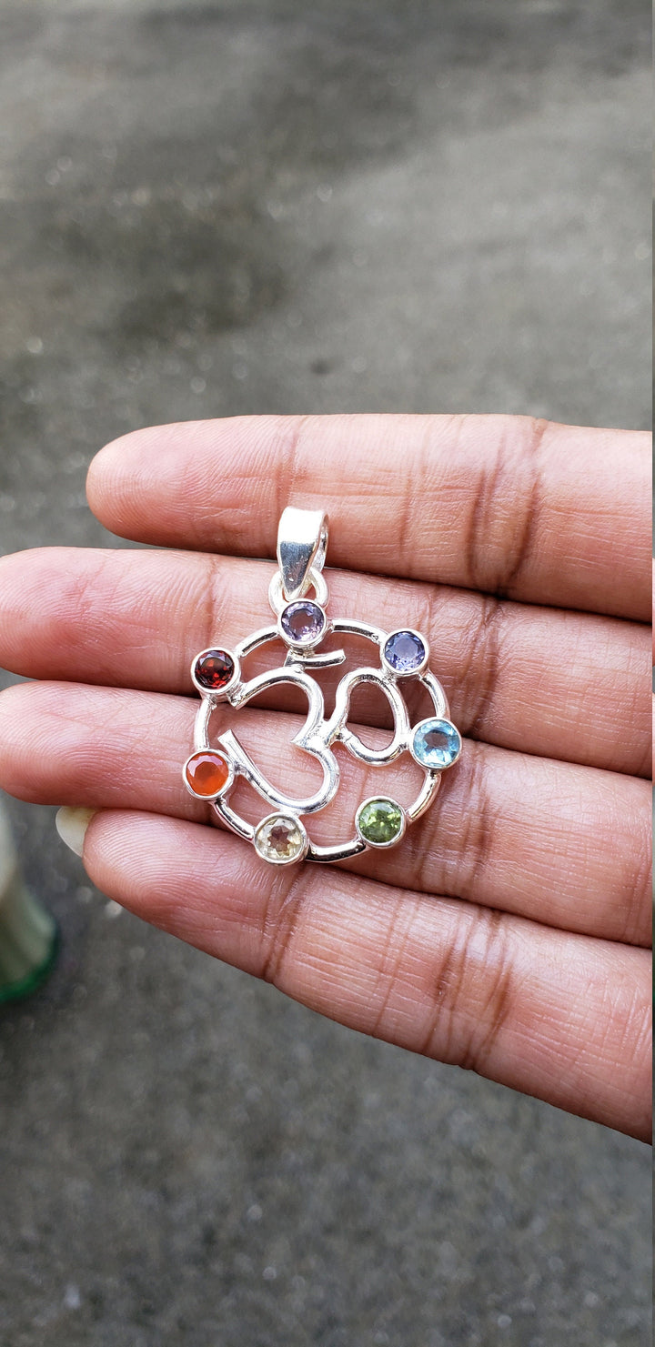 Silver OM Chakra  pendent