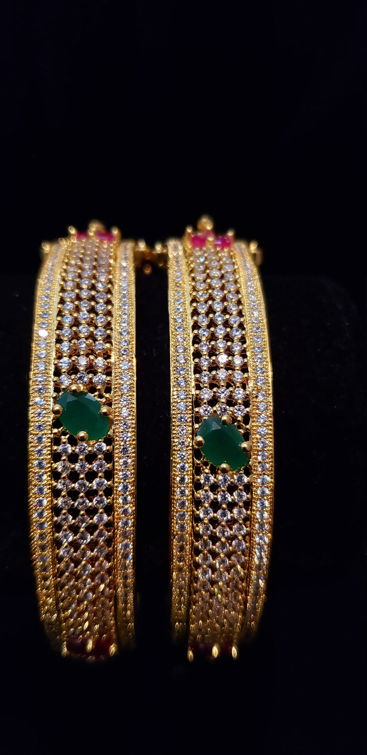 White CZ Bangles Set
