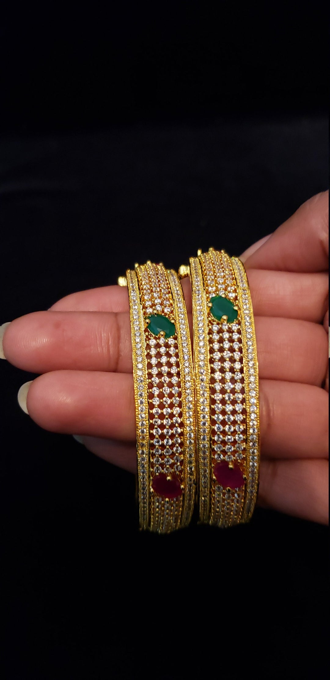 White CZ Bangles Set