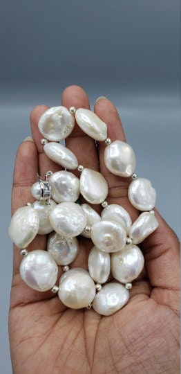 18mm Coin Pearl Necklace