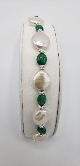 Coin Pearls Silver Bracelet