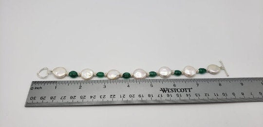 Coin Pearls Silver Bracelet