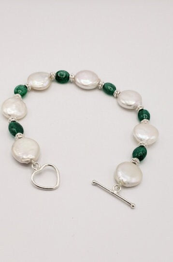 Coin Pearls Silver Bracelet