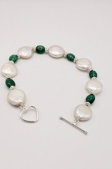 Coin Pearls Silver Bracelet