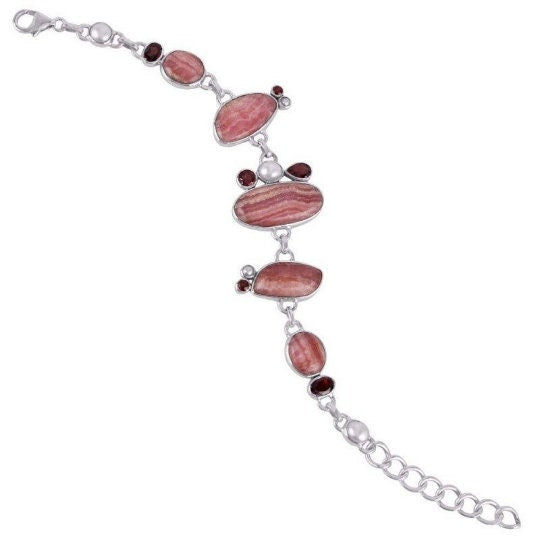 Rhodocrosite Garnet Bracelet