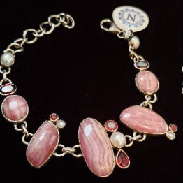 Rhodocrosite Garnet Bracelet