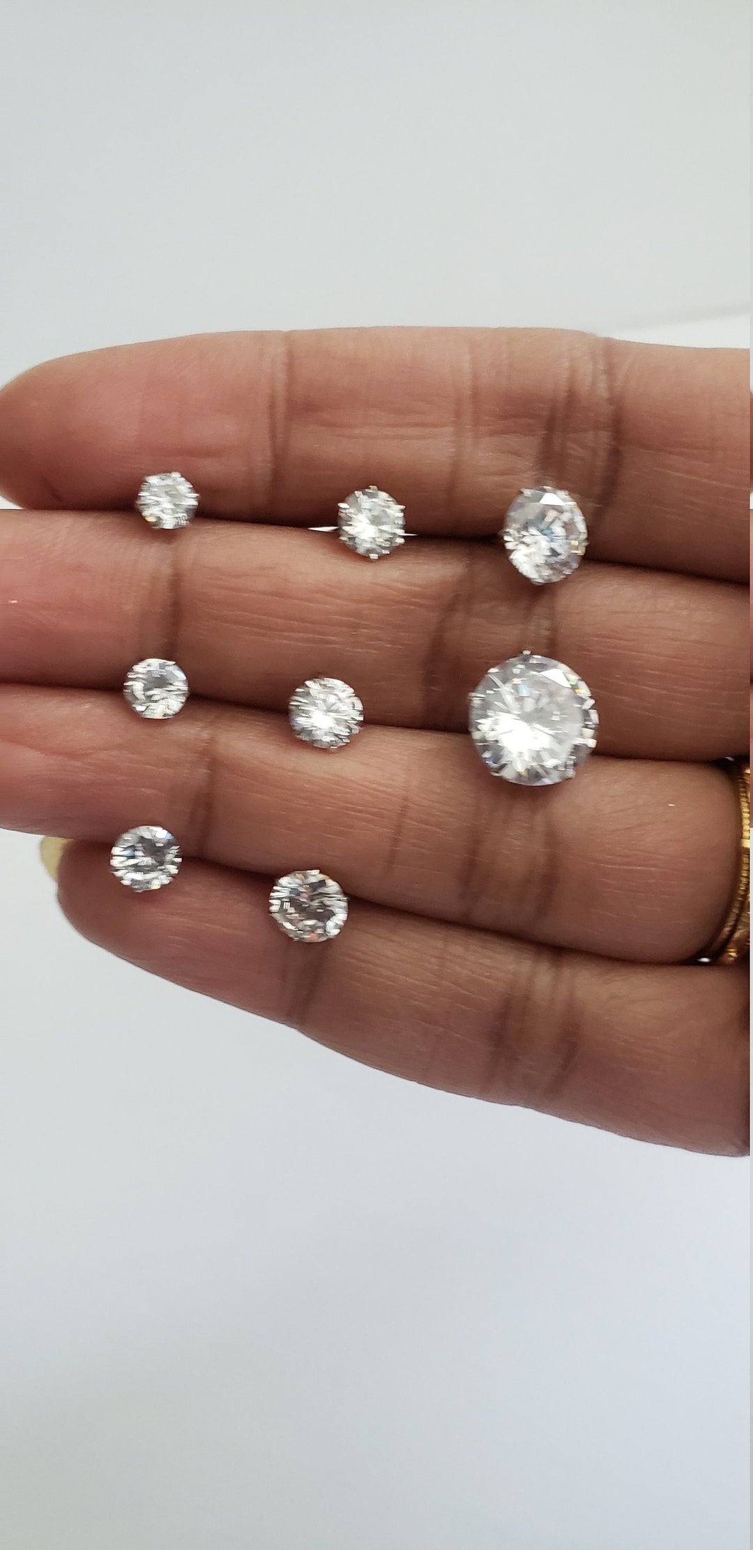 Round CZ Stud Earrings