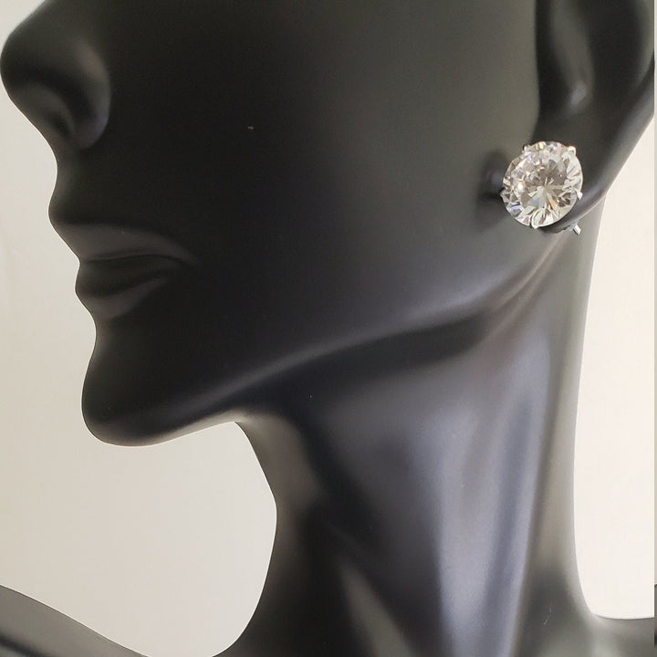 Round CZ Stud Earrings