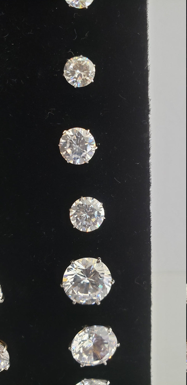 Round CZ Stud Earrings