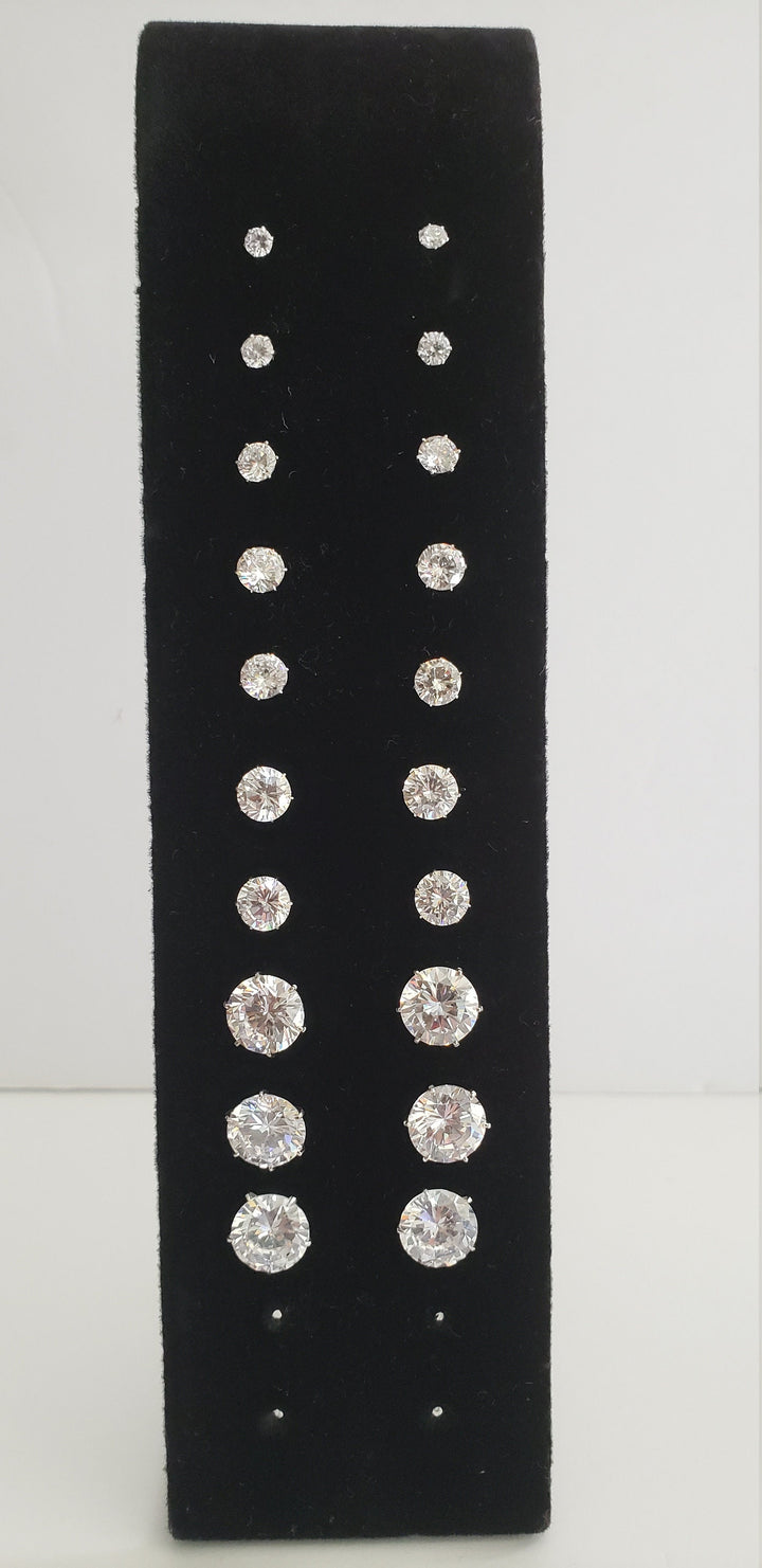 Round CZ Stud Earrings
