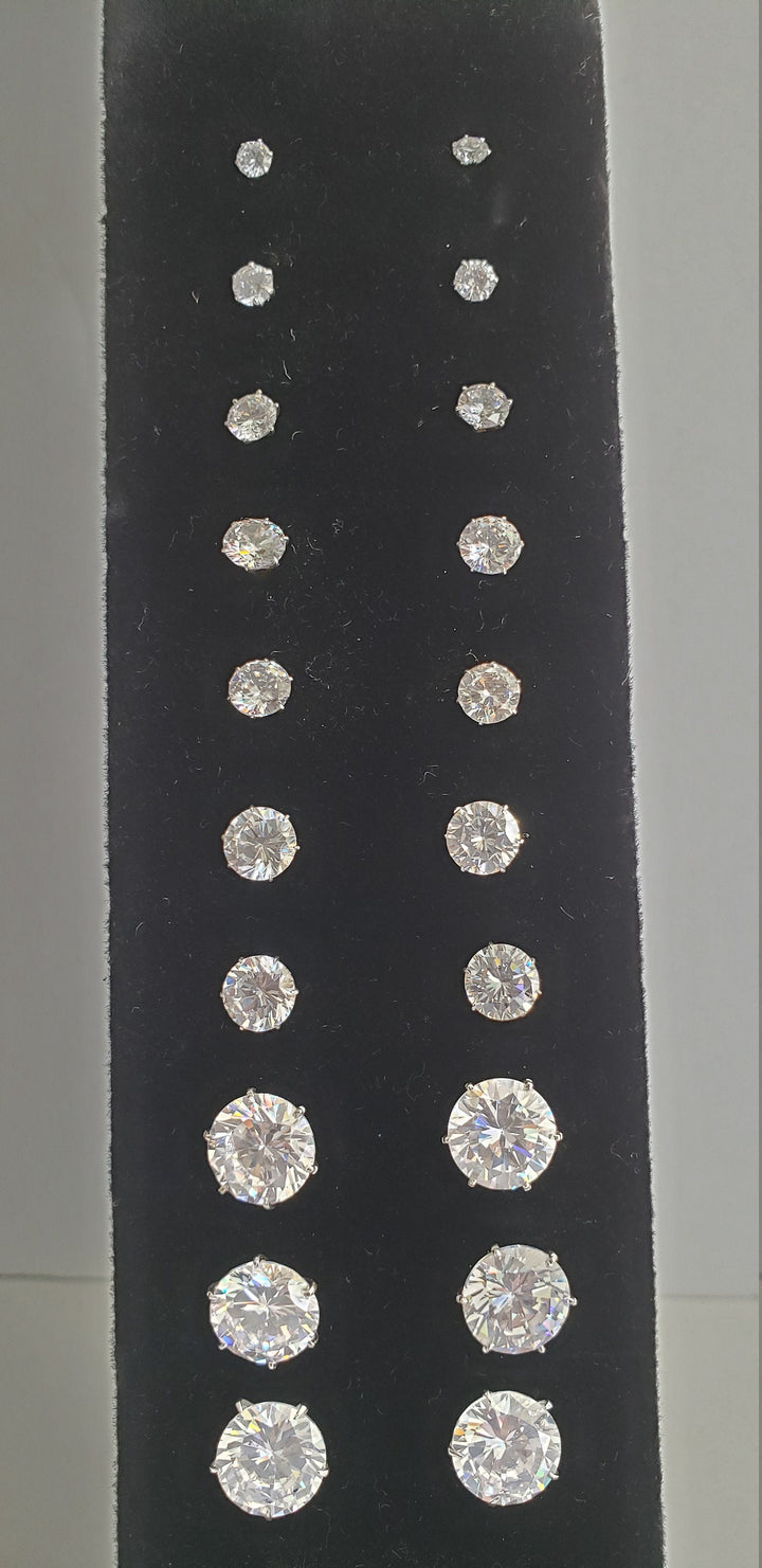 Round CZ Stud Earrings