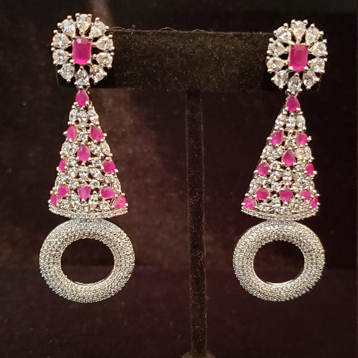 Silver color CZ earrings
