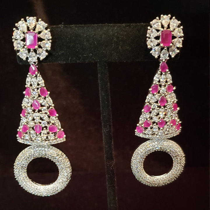 Silver color CZ earrings