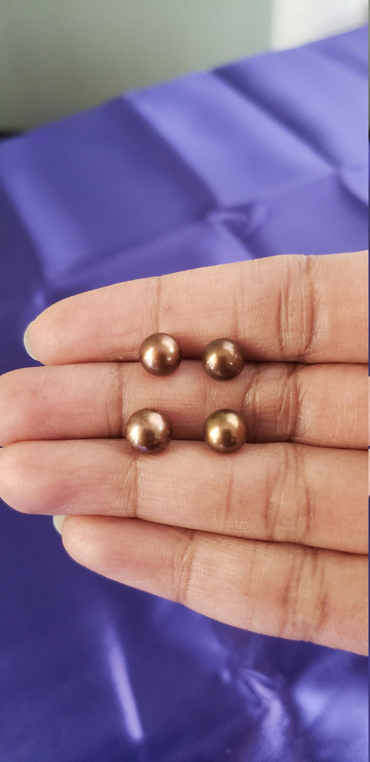 brown Freshwater Studs