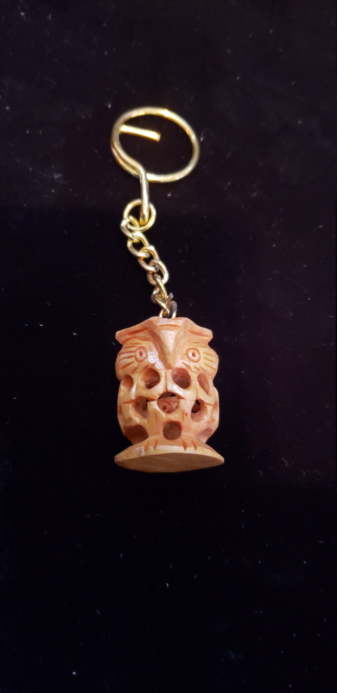 Wooden Owl key chain