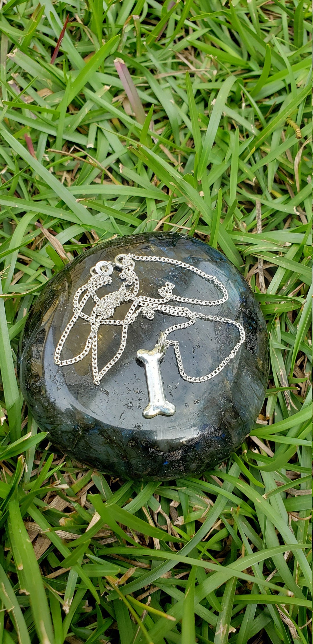 Silver Dog bone charm
