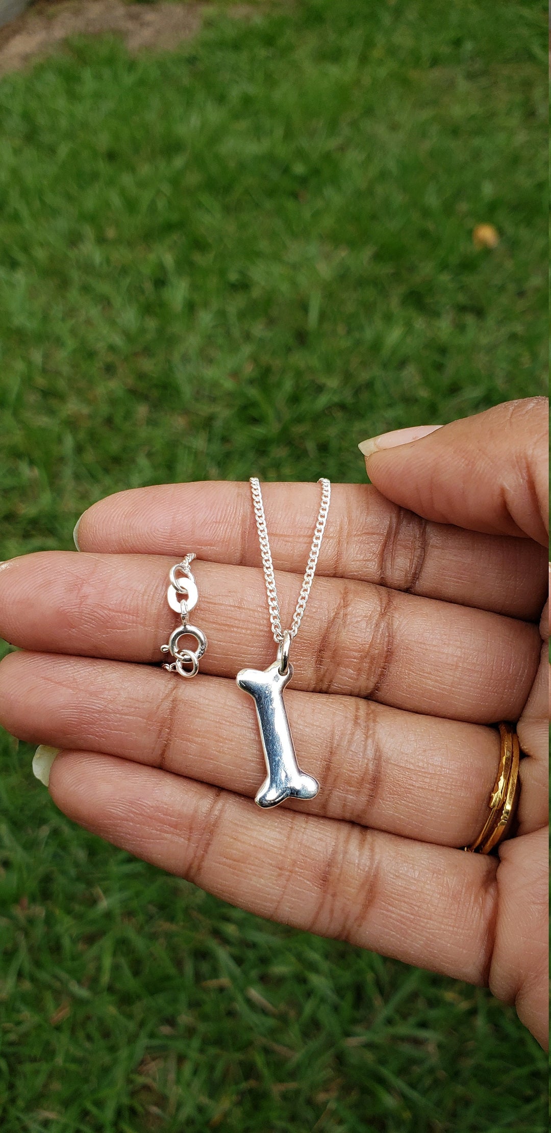 Silver Dog bone charm