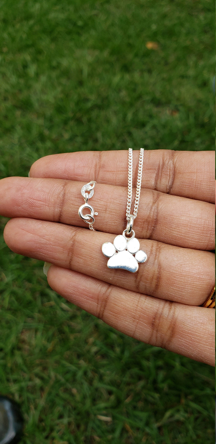 Silver Dog Paw necklace