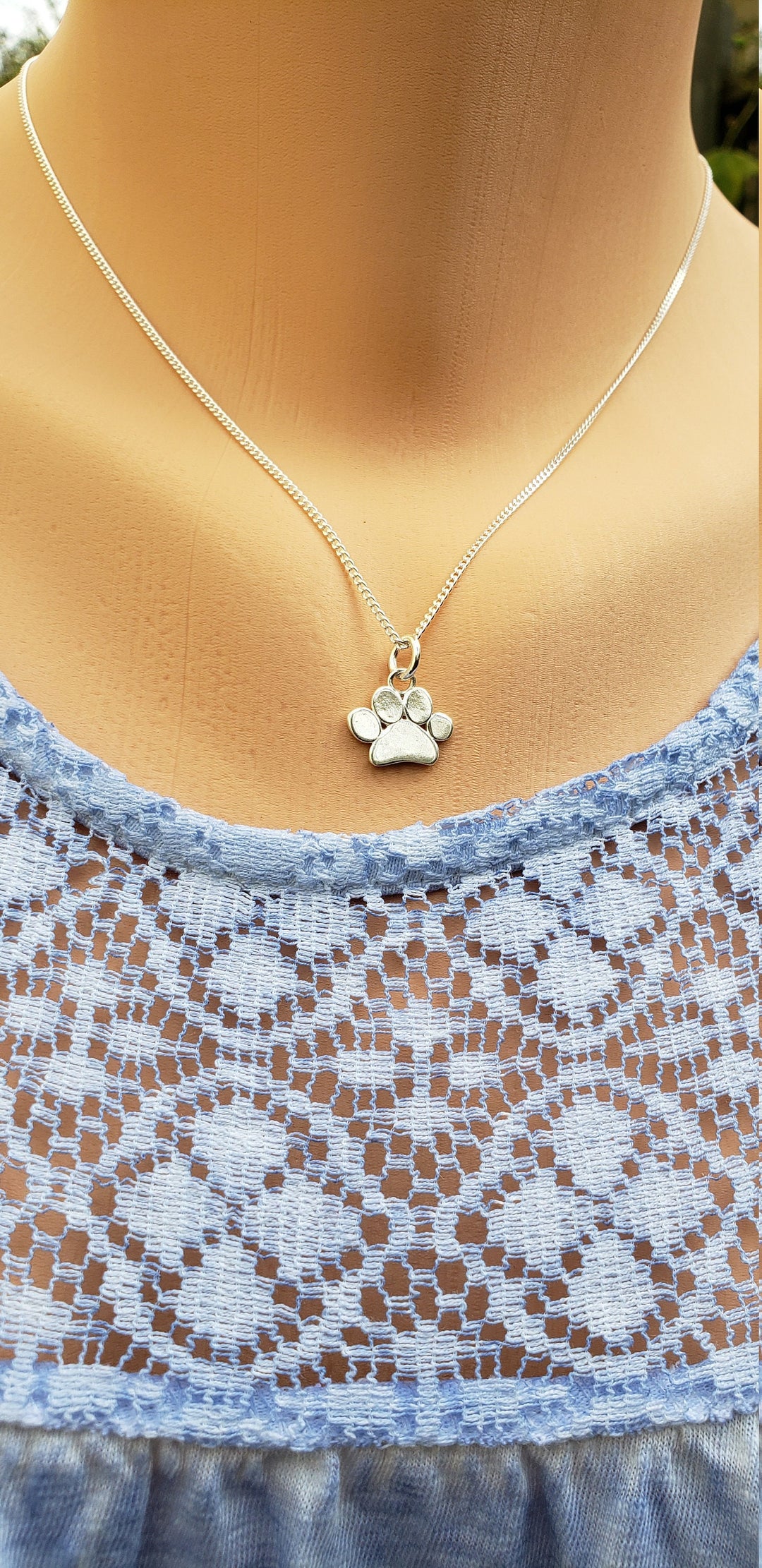Silver Dog Paw necklace