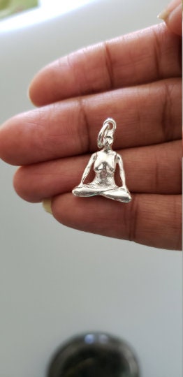 Silver Padmasana Pendant