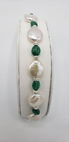 Coin Pearls Silver Bracelet