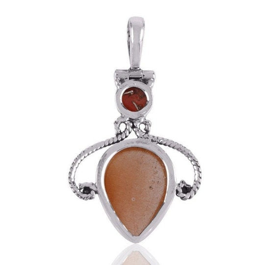 Red Onyx Silver Pendant