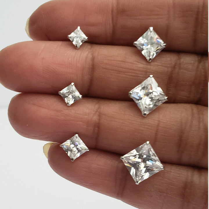 Princess Cut Diamond Studs