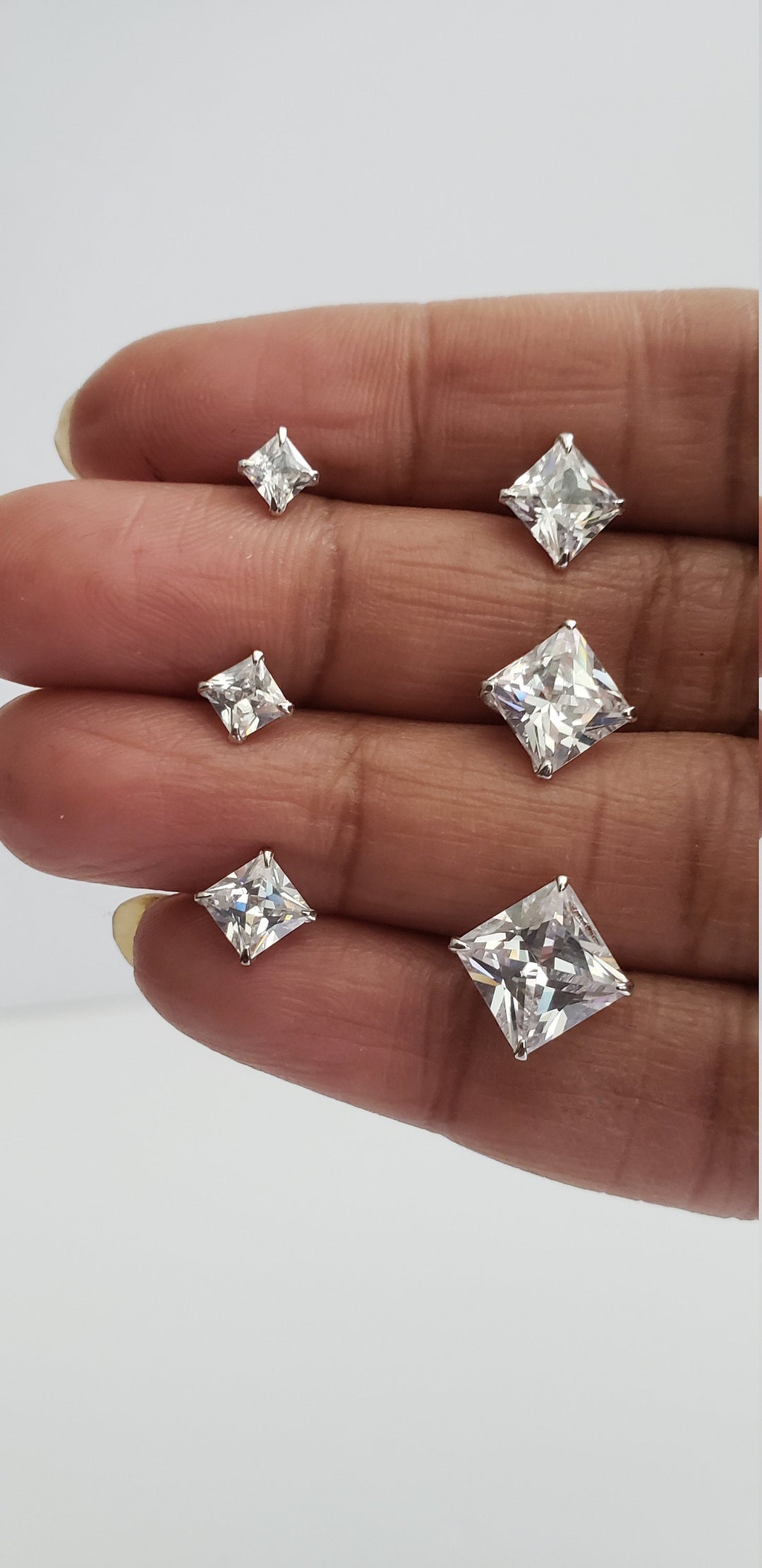 Princess Cut Diamond Studs