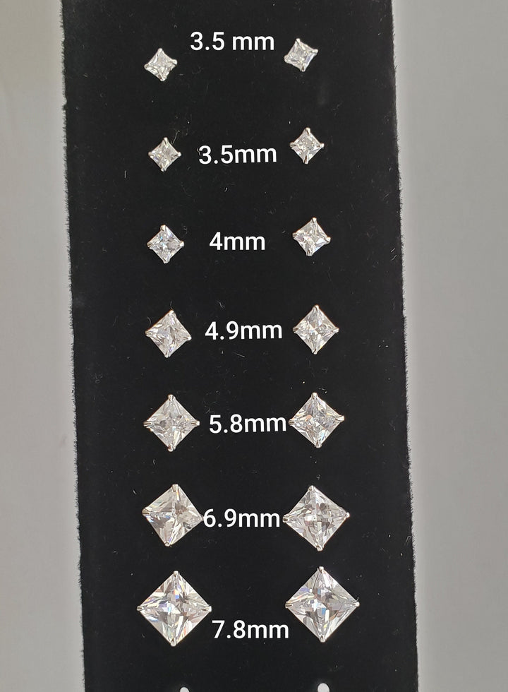 Princess Cut Diamond Studs