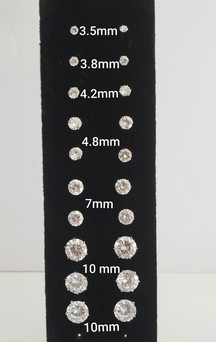 Round CZ Stud Earrings