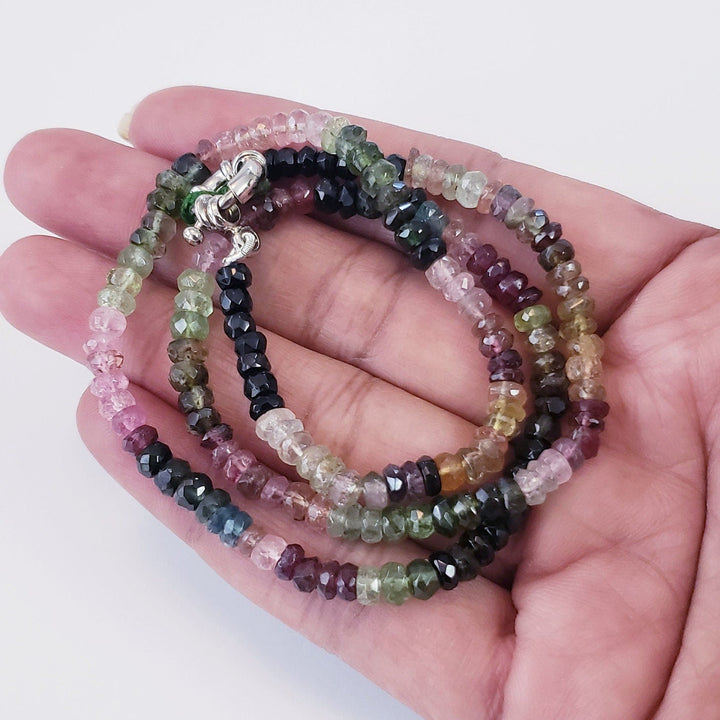 Watermelon tourmaline chain