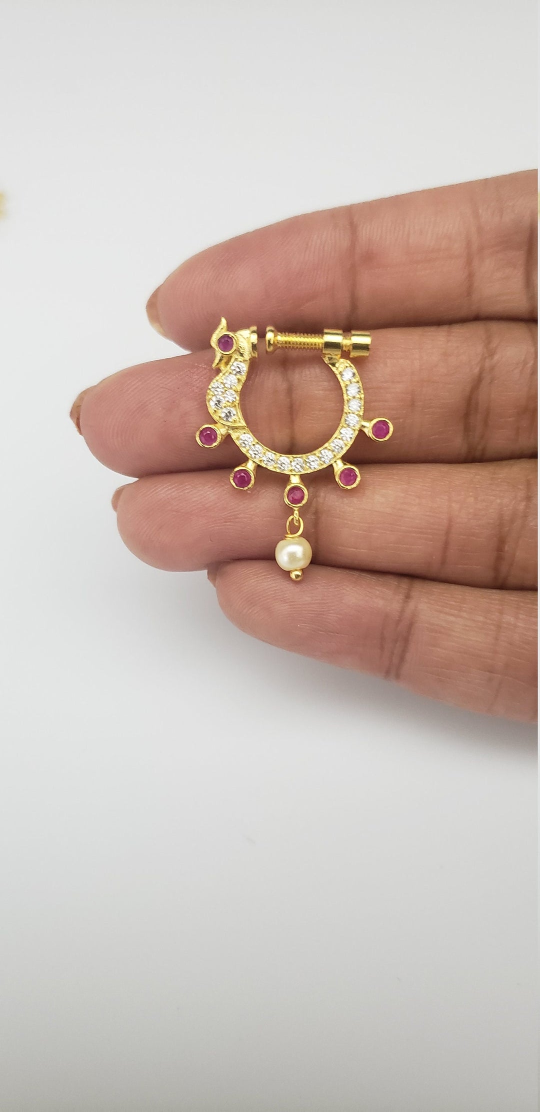 CZ Right Nose Ring