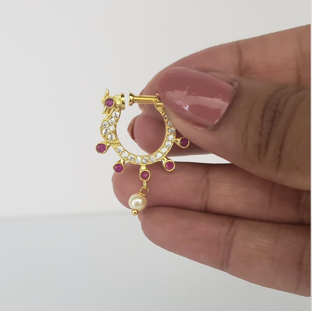 CZ Right Nose Ring