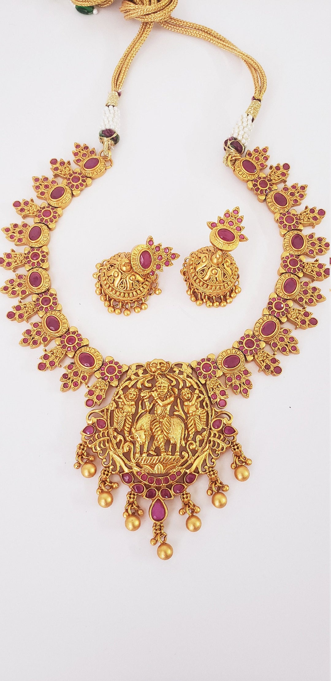 Matt Finish Ruby Necklace