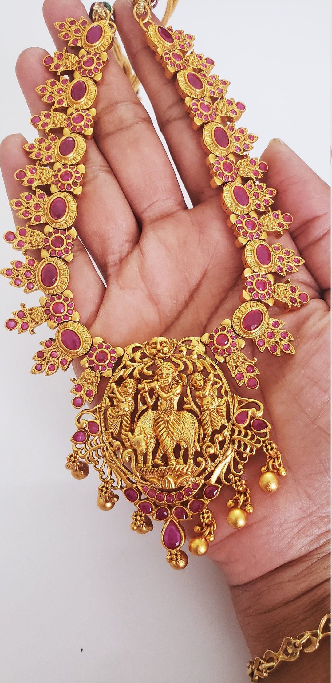Matt Finish Ruby Necklace