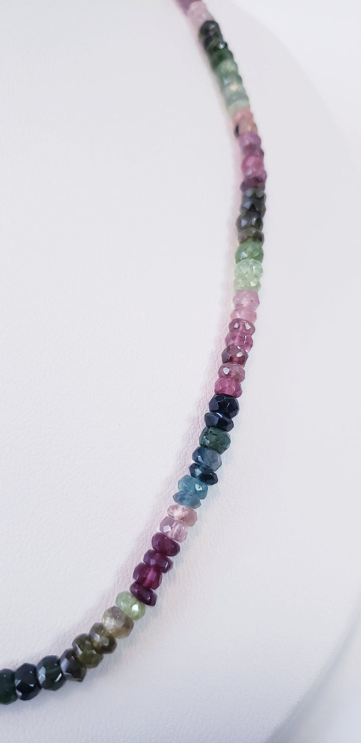 Watermelon tourmaline chain
