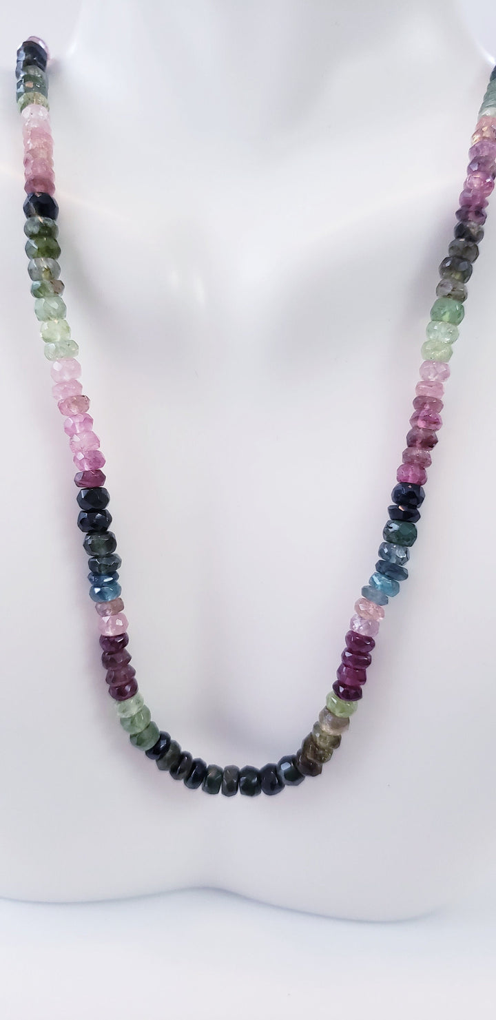 Watermelon tourmaline chain