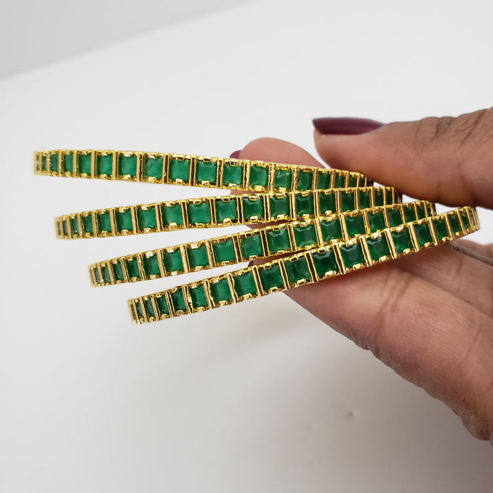 Emeralds 4 bangles set