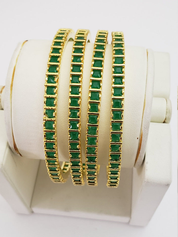 Emeralds 4 bangles set
