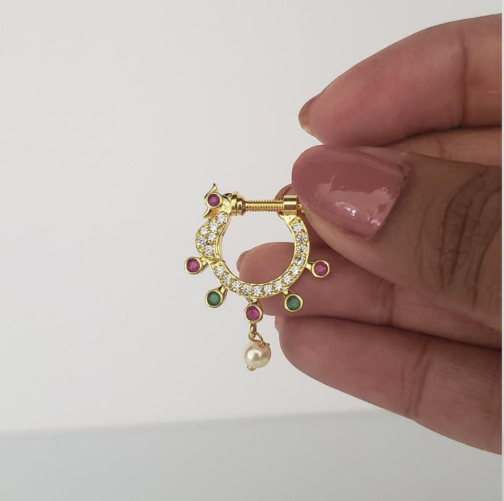 CZ Right Nose Ring