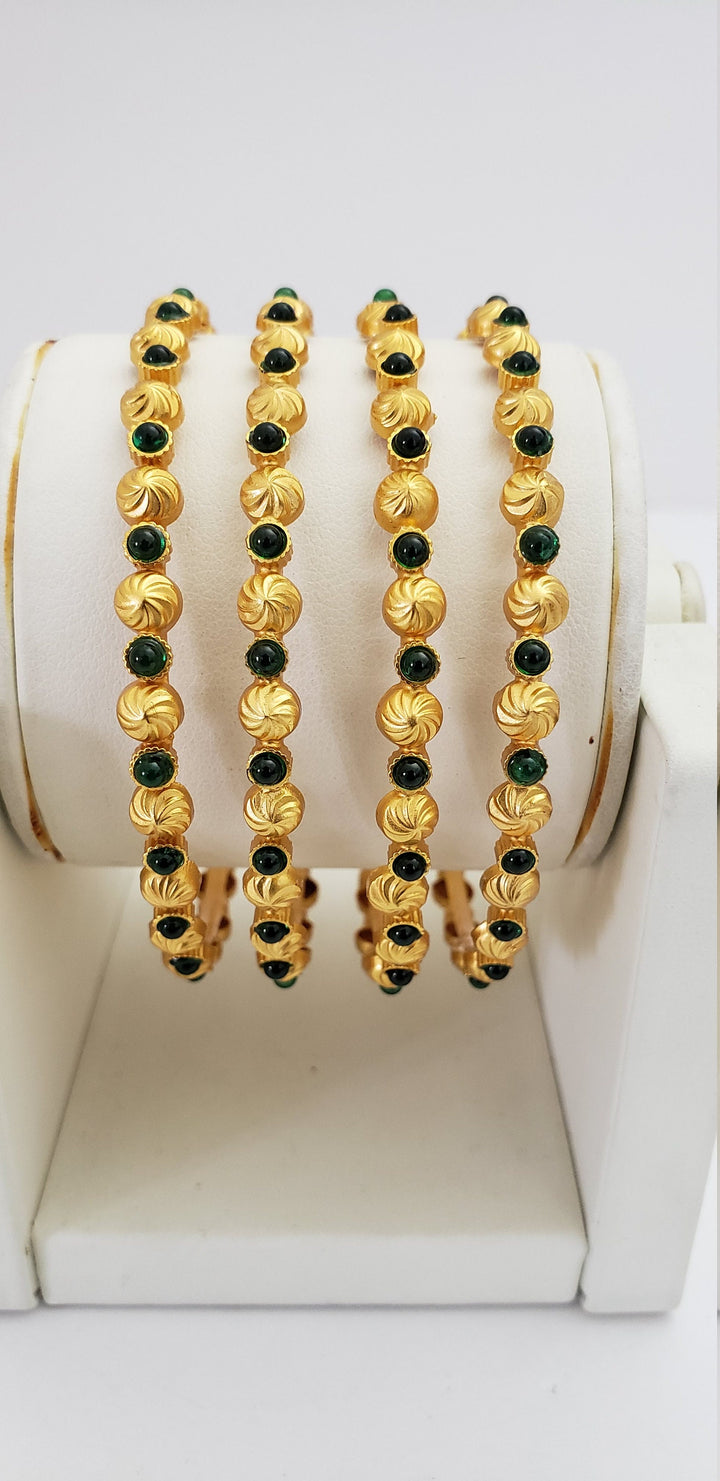 Green Pota Matt bangles