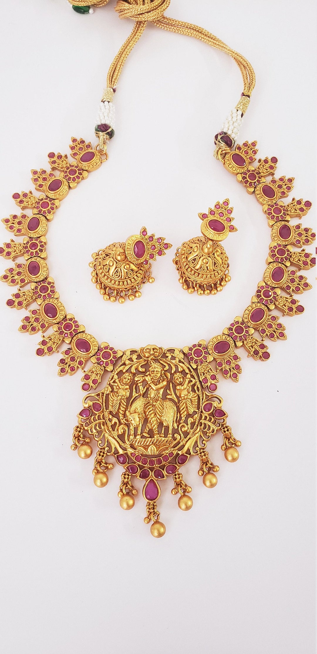 Matt Finish Ruby Necklace