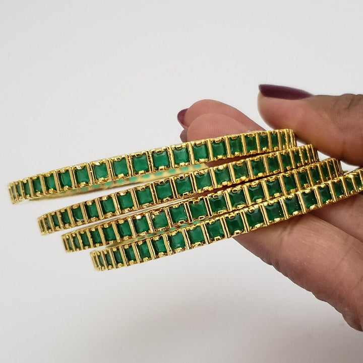 Emeralds 4 bangles set