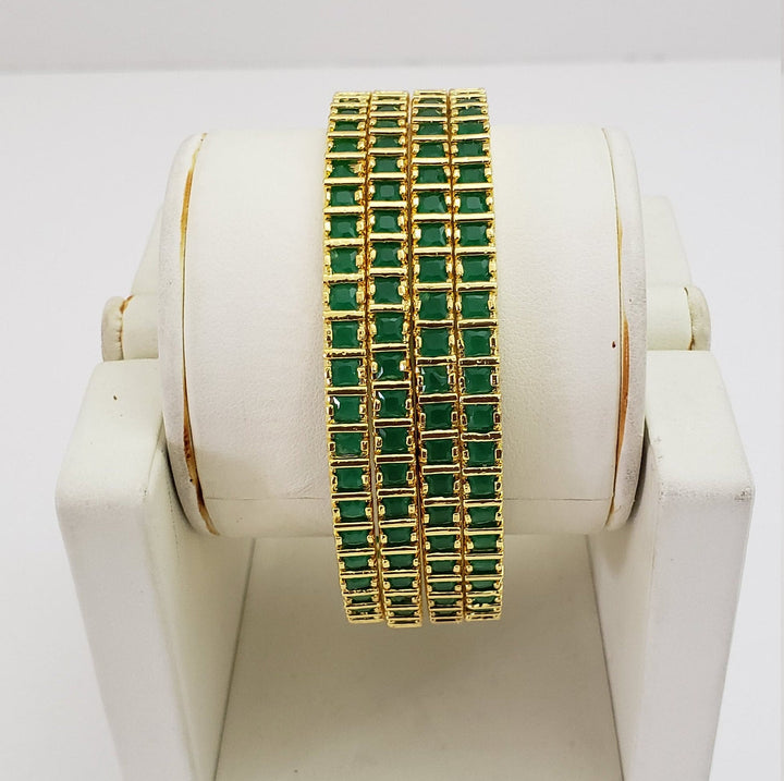 Emeralds 4 bangles set