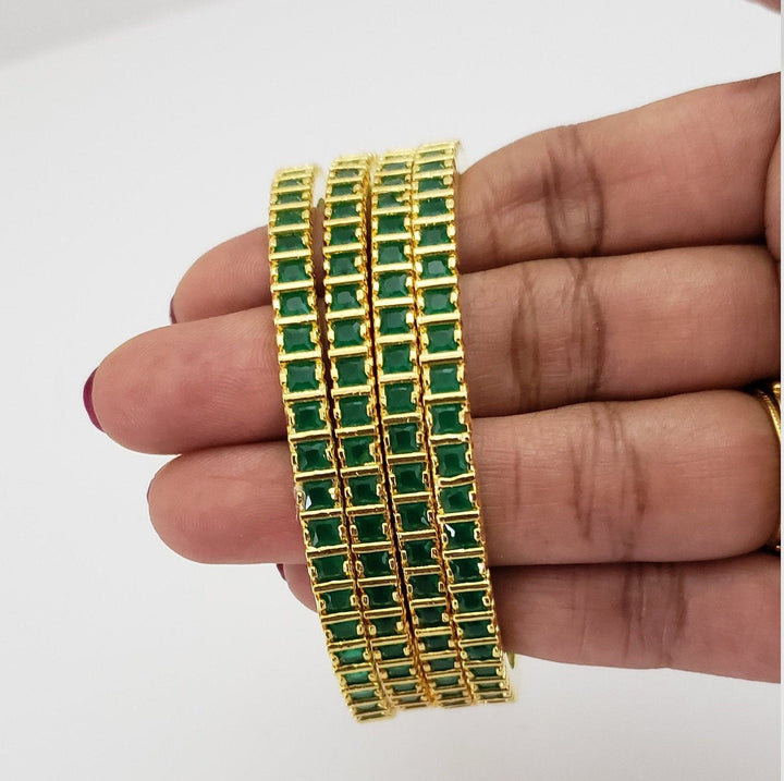 Emeralds 4 bangles set