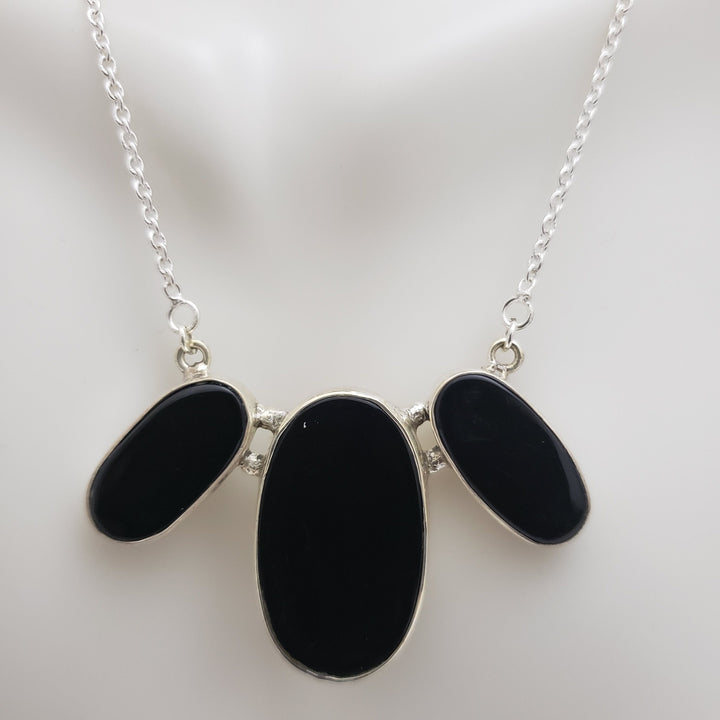 Silver Black onyx Chain